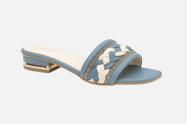 Azure & White Sparkle Block Slides