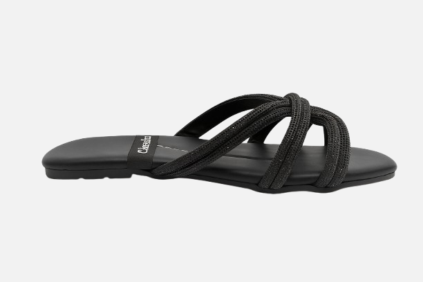 Dazzling Black Sparkle Flats