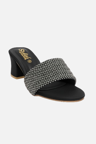 Shimmering Comfort Block Heel