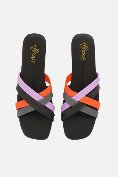 Vibrant Criss-Cross Flat Slides