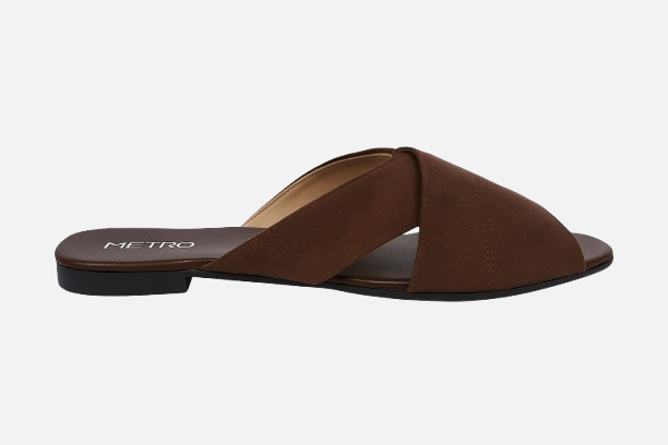 Stylish Cross-Over Strap Slip-On Slides