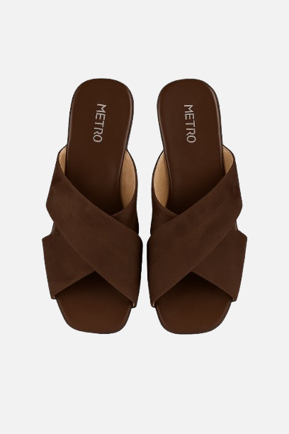 Stylish Cross-Over Strap Slip-On Slides