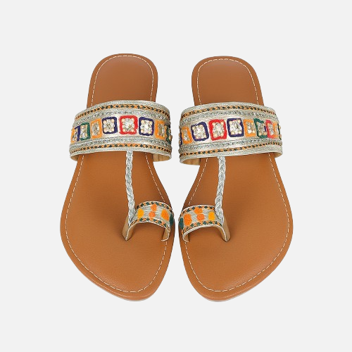 Artisan Embroidered Toe-Ring Flats