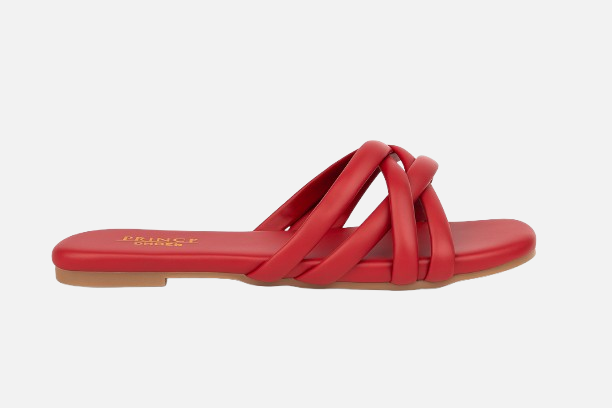 Red Flat Slide with Padded Multi Straps