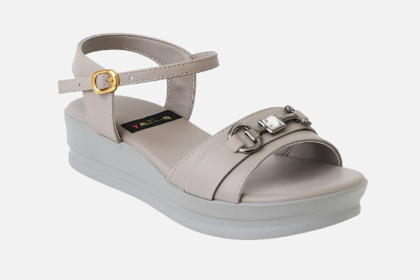 Stylish Light Grey Wedge Sandals
