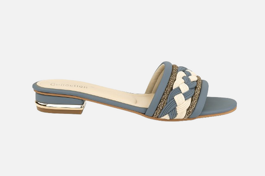 Azure & White Sparkle Block Slides