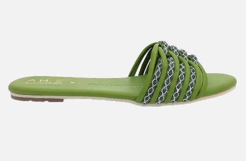 Zesty Lime Green Braided Sliders