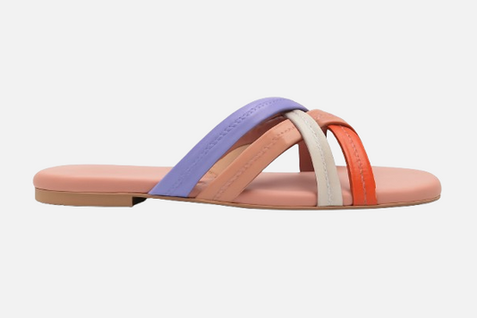 Women's Multi-Color Strap Flat Slides