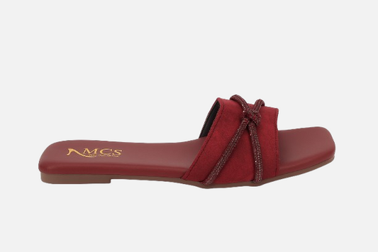 Ruby Knot Sparkle Flat Slides