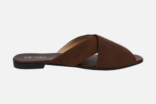 Stylish Cross-Over Strap Slip-On Slides