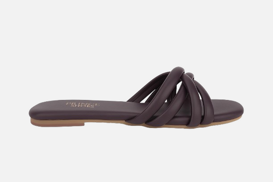 Deep Purple Flat Slide - Padded Criss-Cross Straps