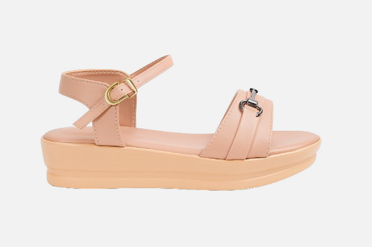 Chic Peach Ankle Strap Platform Sandals