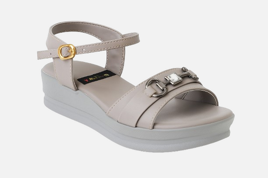 Stylish Light Grey Wedge Sandals