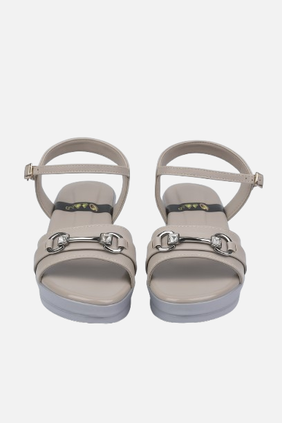 Stylish Light Grey Wedge Sandals