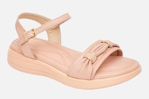 Plush Peach Comfort Wedge Sandals - Medicated & Extra Soft
