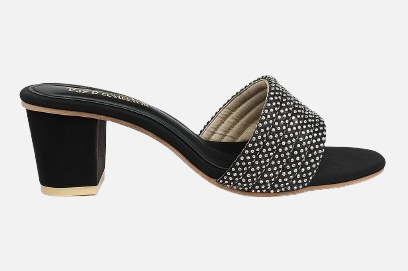 Shimmering Comfort Block Heel