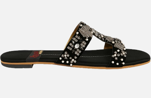 Handcrafted Beaded & Stone Work Flats for Women